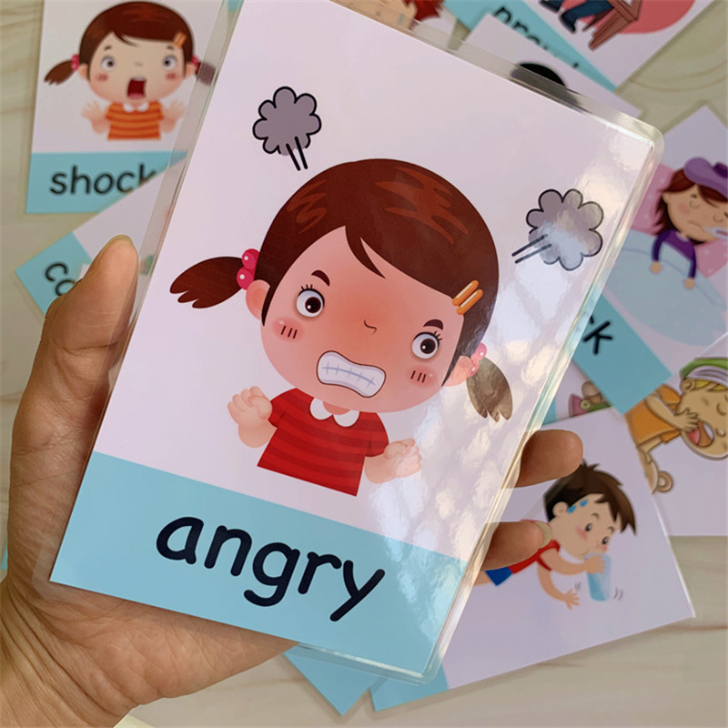 Educational Cartoon For Kids - 14pcs Montessori Baby English Learning Cards