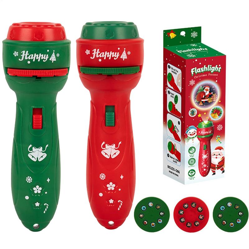 Kids Education Images - Christmas Handheld Flashlight Projection Lamp Early