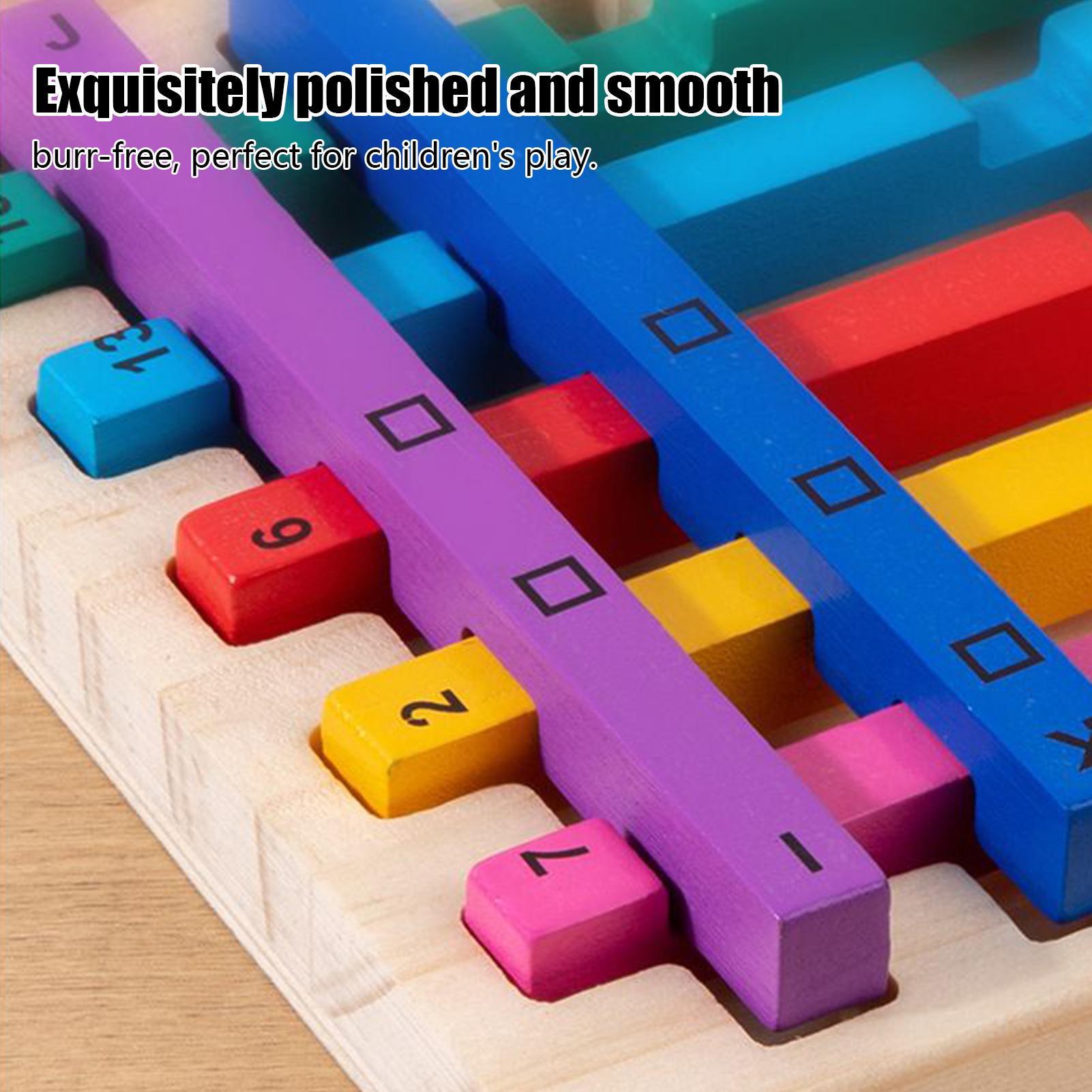 Kids Education Activities - Rainbow Stick Stacking Toys Wooden Sensory