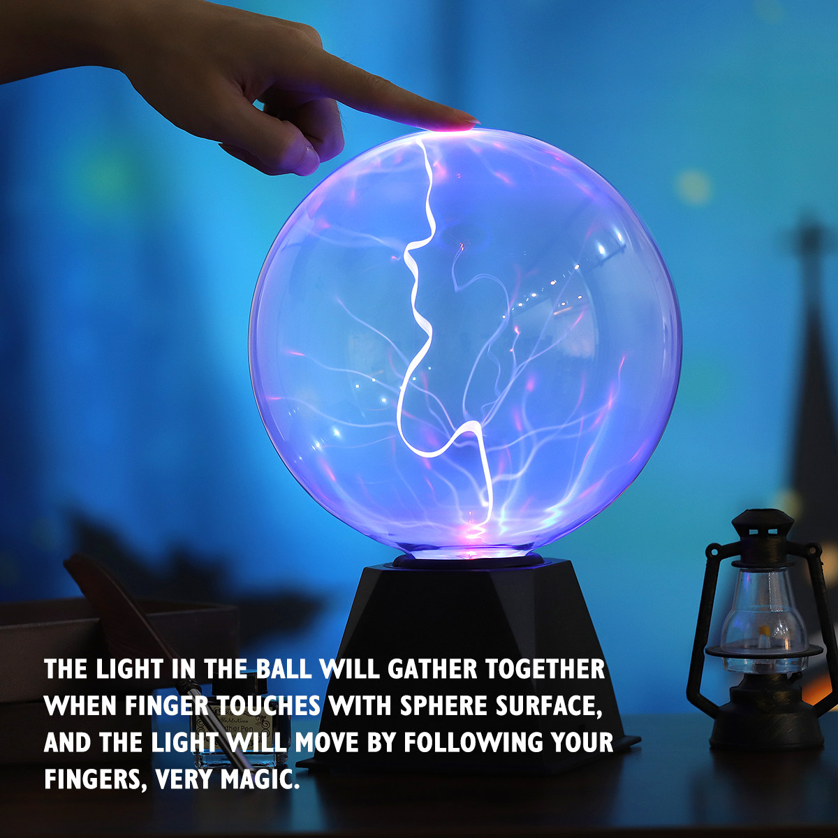 Globe Interactive Light - 8 Inch Plasma Globe Lamp Educational