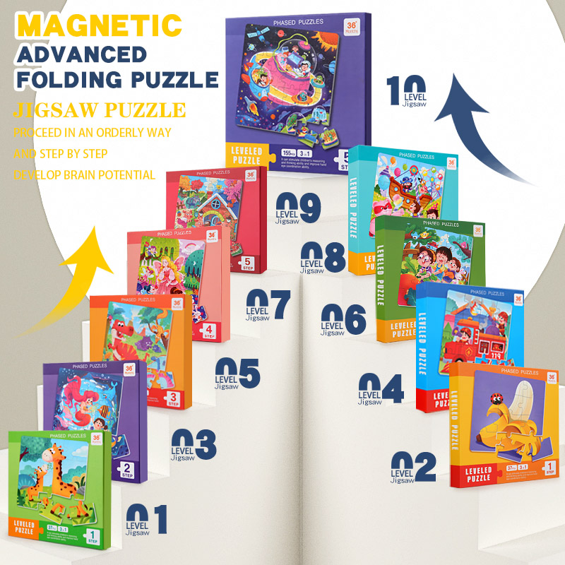 Educational Cartoon For Kids - Kids Magnetic Wooden Puzzle Cartoon Pattern