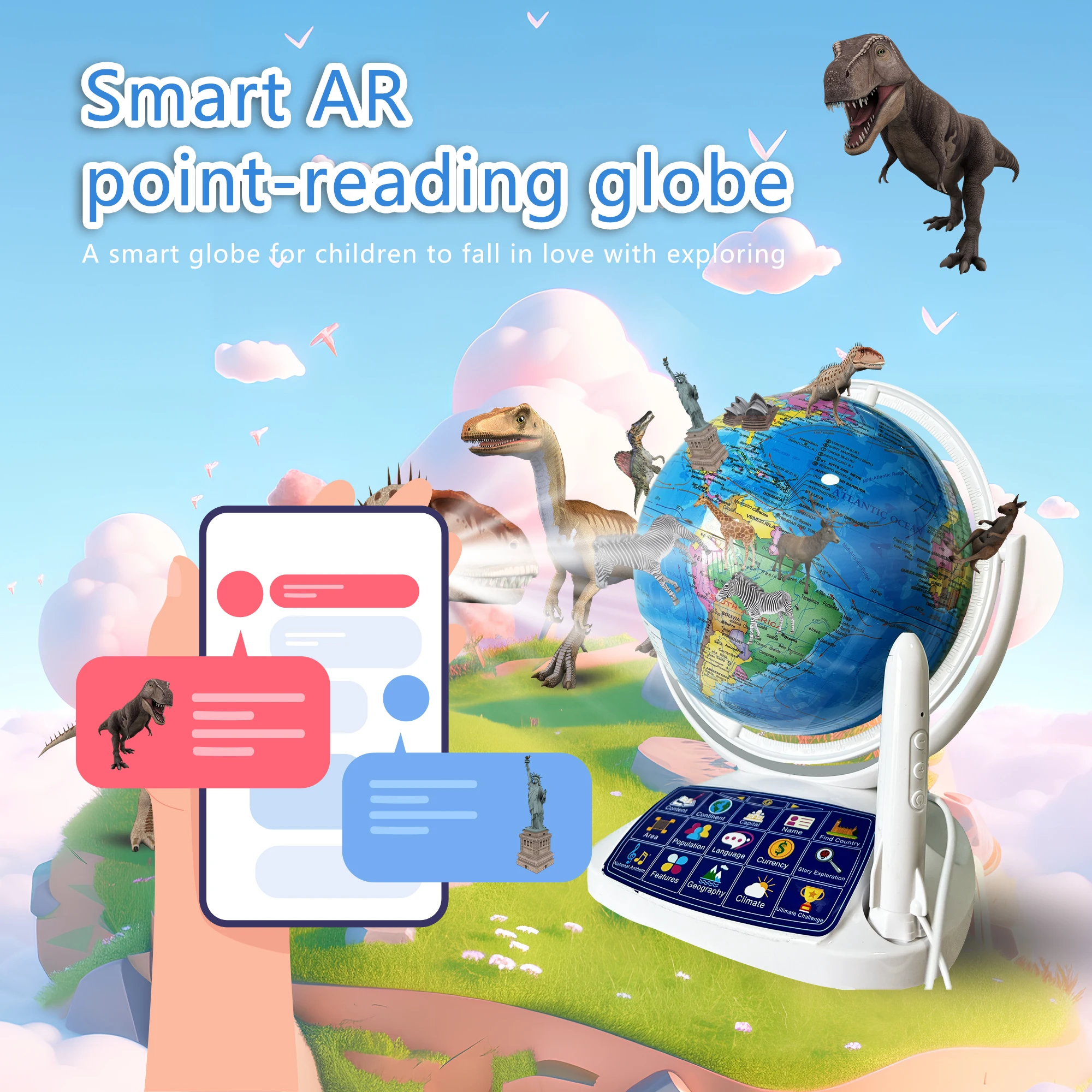 Globe Interactive Light - AR Interactive Smart Globe Kids 3D