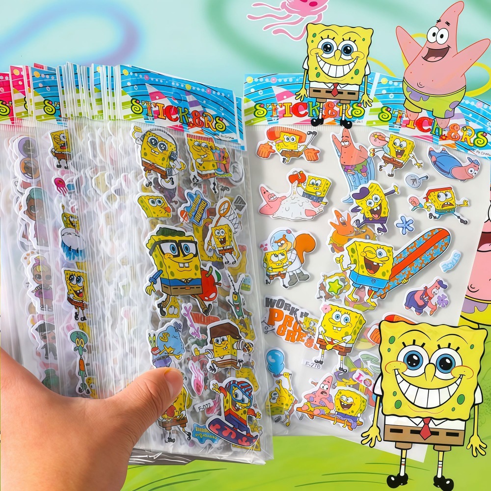 12-Pack SpongeBob 3D Stickers  - đánh giá và giá Educational Cartoon For Kids