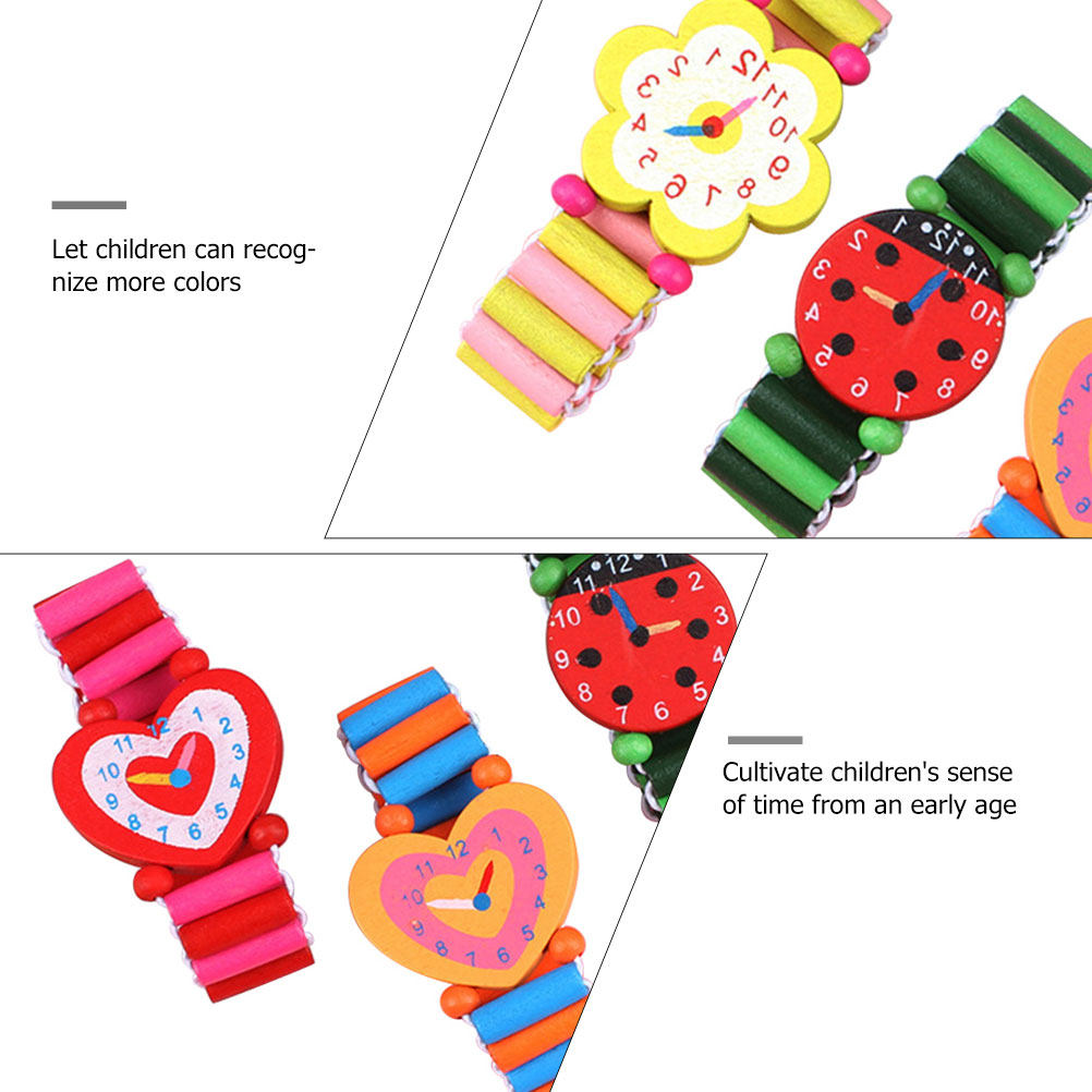 5Pcs Wooden Kids Watch Cartoon - đánh giá và giá Educational Cartoon For Kids